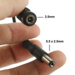 Bộ chuyển đổi đầu cắm DC đực 5.5 x 2.5mm sang đầu cắm DC cái 3.5mm, chiều dài: 12cm