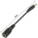 Bộ chuyển đổi đầu cắm DC đực 5.5 x 2.5mm sang đầu cắm DC cái 3.5mm, chiều dài: 12cm