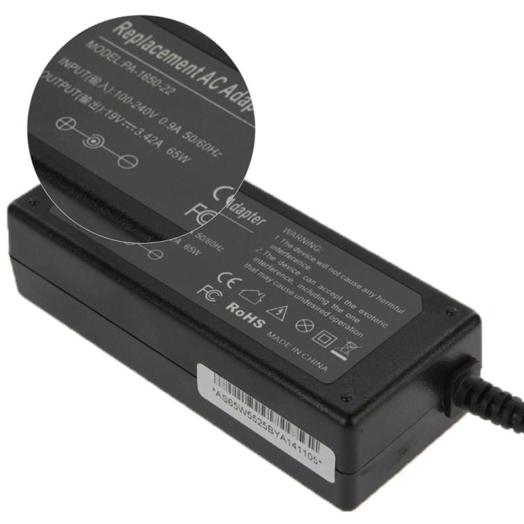 Bộ chuyển đổi AC 65W 19V 3.42A cho laptop Acer, đầu ra: 5.5mm x 2.5mm, 3.42A