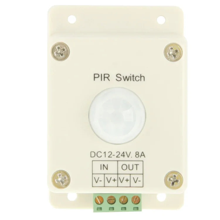 Bộ điều khiển cảm biến chuyển động hồng ngoại công tắc PIR DC 12V-24V 8A cho đèn LED