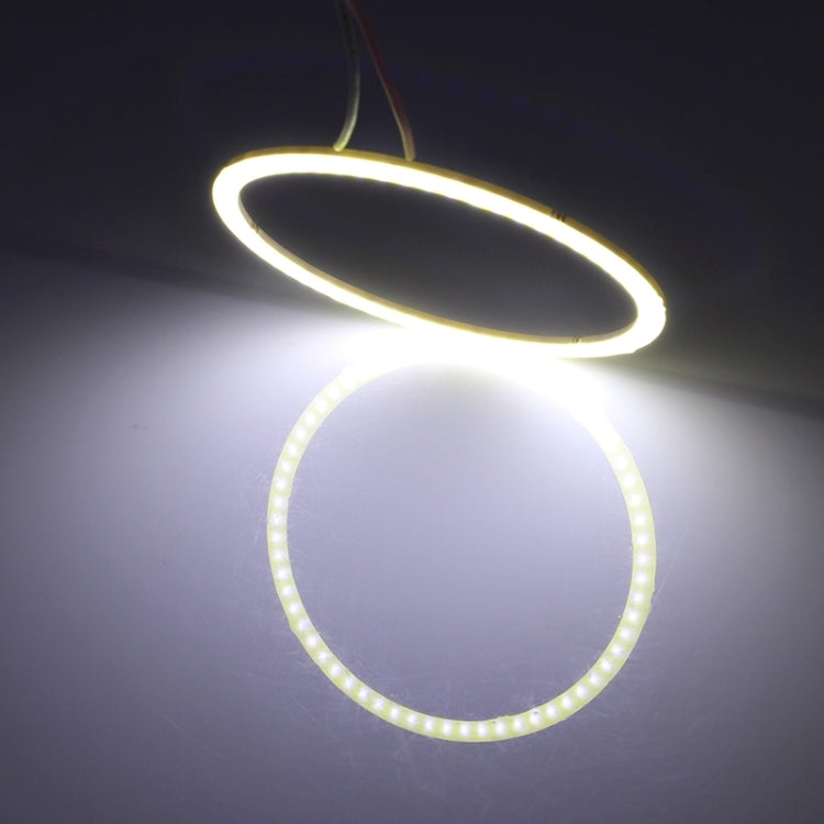 70mm 5W 180LM Angel Eyes Circles Car Headlight COB LED Lights for Vehicles, DC 12-24V, 70mm Blue Light, 70mm White Light