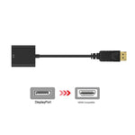Cáp chuyển đổi DisplayPort đực sang HDMI cái, chiều dài: 20cm, DP đực sang HDMI cái