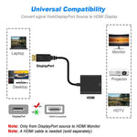 Cáp chuyển đổi DisplayPort đực sang HDMI cái, chiều dài: 20cm, DP đực sang HDMI cái
