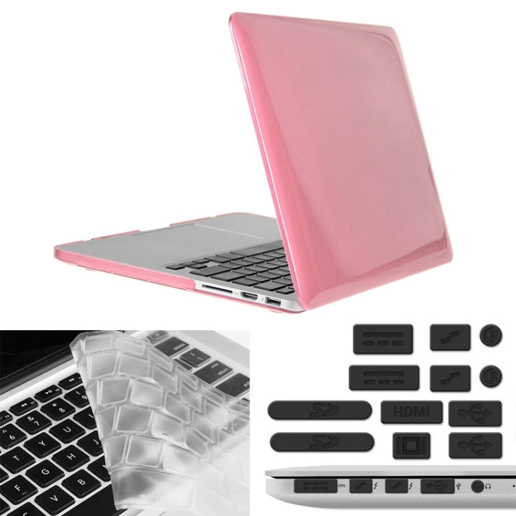 ENKAY cho Macbook Pro Retina 13.3 inch (Phiên bản Mỹ) / A1425 / A1502 Ốp cứng trong suốt 3 trong 1 kiểu mũ hoàng tử kèm bảo vệ bàn phím & nút bịt bụi cổng