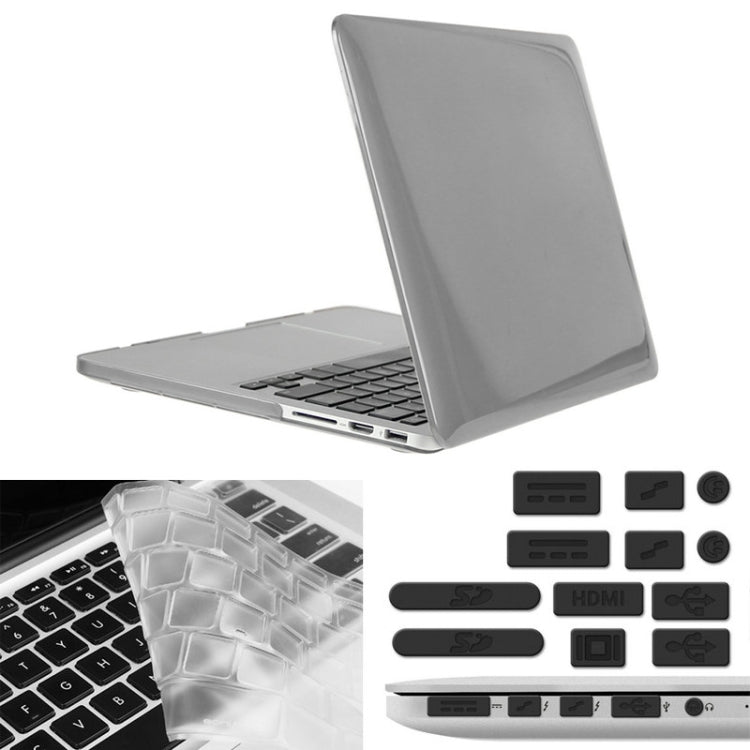 ENKAY cho Macbook Pro Retina 13.3 inch (Phiên bản Mỹ) / A1425 / A1502 Ốp cứng trong suốt 3 trong 1 kiểu mũ hoàng tử kèm bảo vệ bàn phím & nút bịt bụi cổng