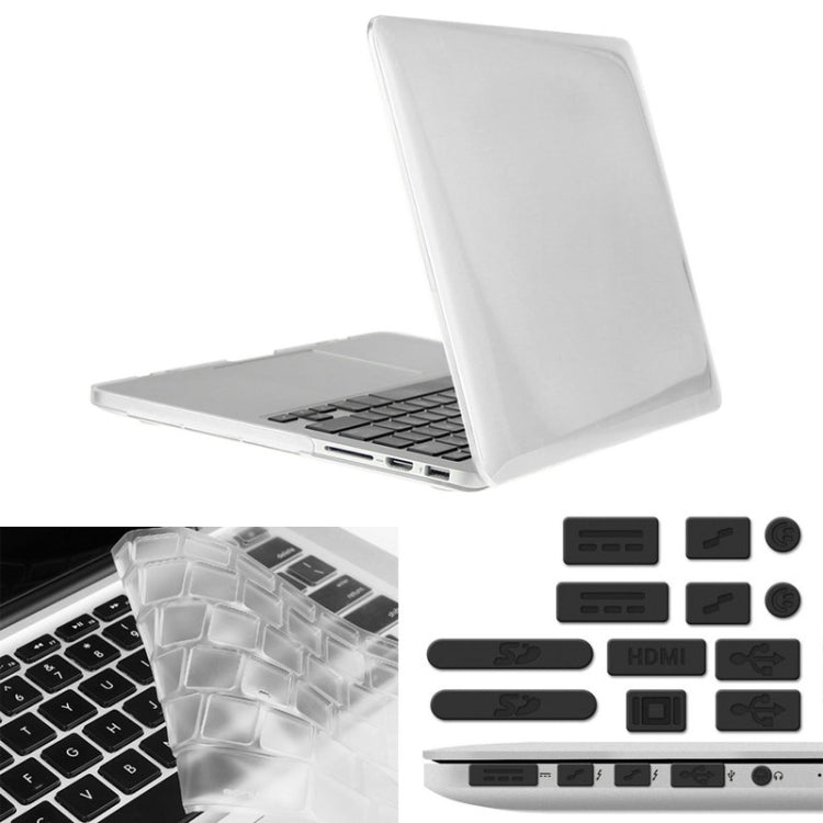ENKAY cho Macbook Pro Retina 13.3 inch (Phiên bản Mỹ) / A1425 / A1502 Ốp cứng trong suốt 3 trong 1 kiểu mũ hoàng tử kèm bảo vệ bàn phím & nút bịt bụi cổng