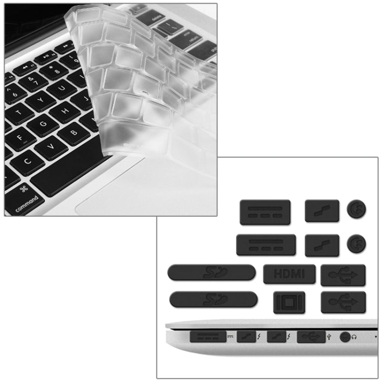 ENKAY cho Macbook Pro Retina 13.3 inch (Phiên bản Mỹ) / A1425 / A1502 Ốp cứng trong suốt 3 trong 1 kiểu mũ hoàng tử kèm bảo vệ bàn phím & nút bịt bụi cổng