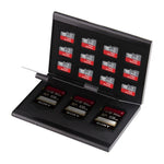 Hộp đựng bảo vệ thẻ nhớ hợp kim nhôm 15 trong 1 cho 3 thẻ SD + 12 thẻ TF, 3 SD + 12 TF màu đen