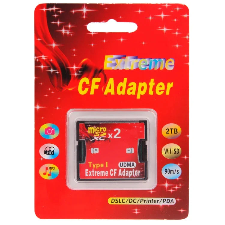 Bộ chuyển đổi thẻ nhớ Micro SD sang CF Compact Flash 2 khe cắm, 2 khe cắm