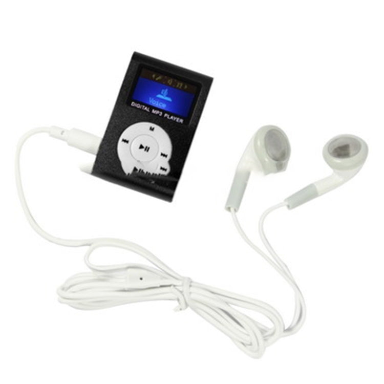 Máy nghe nhạc MP3 khe thẻ TF / Micro SD với màn hình LCD, kẹp kim loại, có màn hình LCD