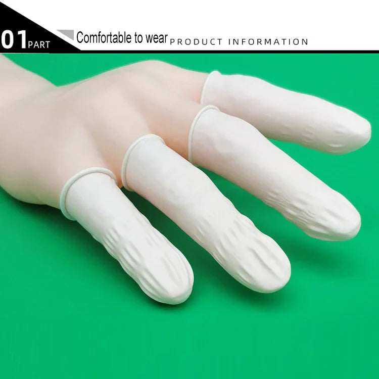 50 chiếc bao ngón tay chống tĩnh điện bằng latex, 2x6cm
