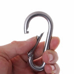 Móc khóa lò xo carabiner thép không gỉ M6 đa năng khóa móc leo núi cắm trại, đường kính trong: 5.8mm, M6