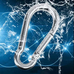 Móc khóa lò xo carabiner thép không gỉ M6 đa năng khóa móc leo núi cắm trại, đường kính trong: 5.8mm, M6