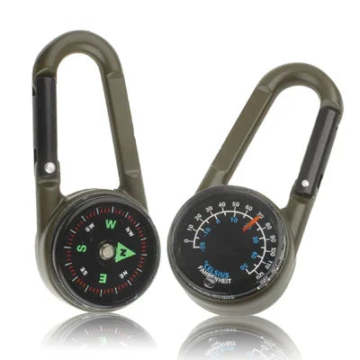 La bàn chìa khóa carabiner & nhiệt kế đi bộ ngoài trời du lịch