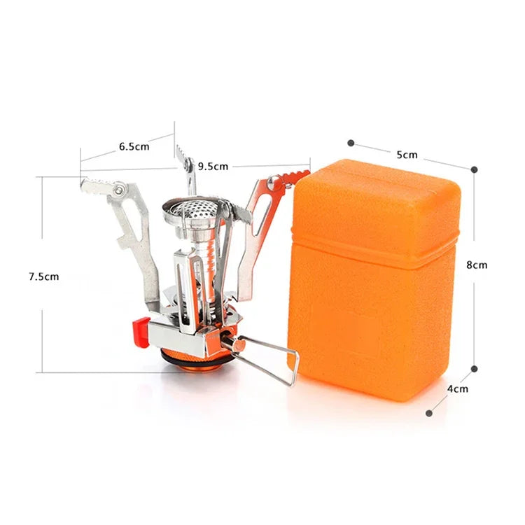 Bếp ga mini siêu nhỏ bằng thép không gỉ di động ngoài trời, mini thép không gỉ