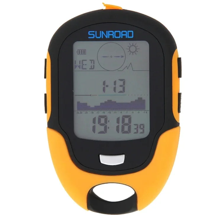 SUNROAD đồng hồ đo độ cao kỹ thuật số LCD đa chức năng kèm la bàn, áp kế, nhiệt kế, ẩm kế, dự báo thời tiết, đèn pin LED và đồng hồ, đa chức năng