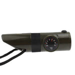 7 trong 1 (Còi sinh tồn / La bàn / Nhiệt kế / Đèn LED / Kính lúp / Phản quang / Dây), còi sinh tồn 7 trong 1
