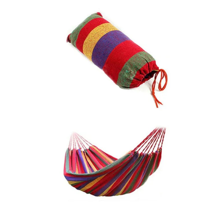 Võng vải canvas cắm trại ngoài trời đơn sọc, kích thước: 185cm x 80cm (đỏ), 260cm x 100cm (xanh dương)