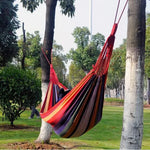 Võng vải canvas cắm trại ngoài trời đơn sọc, kích thước: 185cm x 80cm (đỏ), 260cm x 100cm (xanh dương)