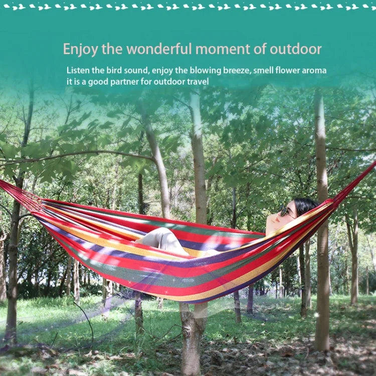 Võng vải canvas cắm trại ngoài trời đơn sọc, kích thước: 185cm x 80cm (đỏ), 260cm x 100cm (xanh dương)