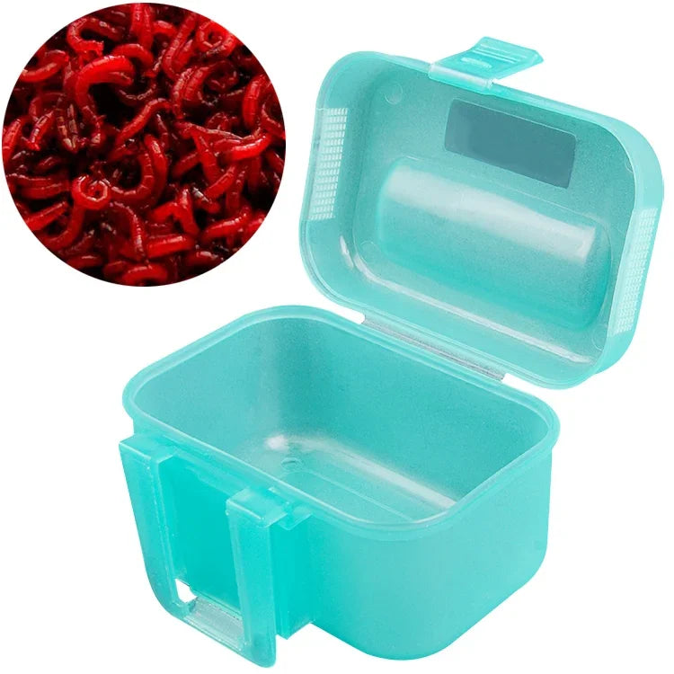 Hộp dụng cụ câu cá mồi giun đất nhựa sống, hộp mồi tôm côn trùng