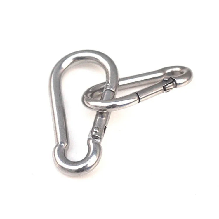 M5 Móc khóa lò xo bằng thép không gỉ, dụng cụ đa năng, khóa móc leo núi cắm trại, đường kính trong: 4.9mm, M5