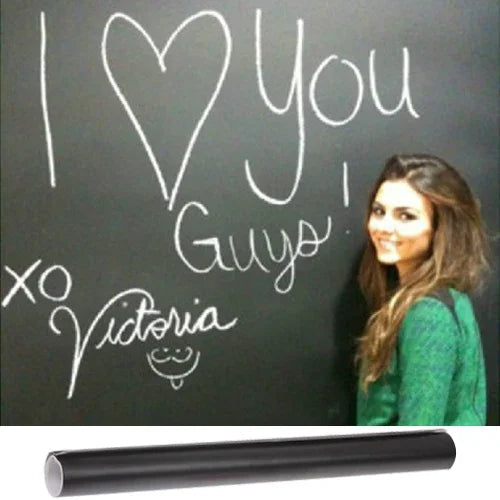 Giấy dán tường bảng đen PVC mờ / Bảng graffiti giấy dán tường bảng đen, Kích thước: 200(L) x 45cm(W), Bảng đen PVC mờ