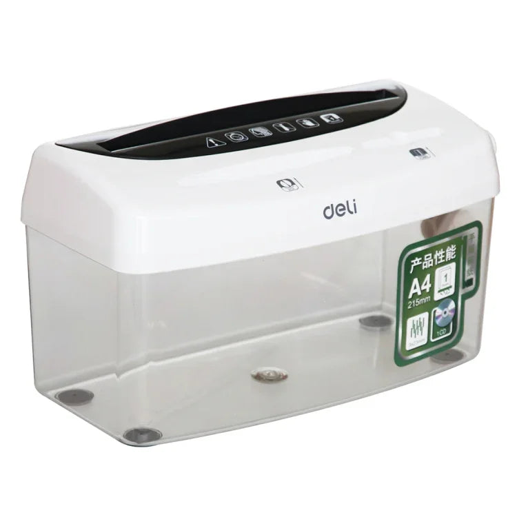 Máy hủy giấy để bàn quay tay Deli Series văn phòng A4 / CD / thẻ, dung tích thùng rác: 4L (Số 9935), số 9935