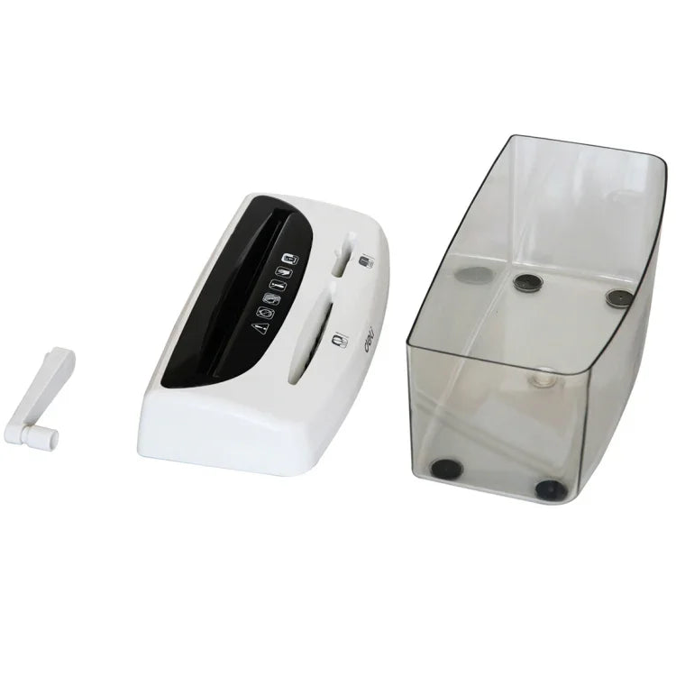 Máy hủy giấy để bàn quay tay Deli Series văn phòng A4 / CD / thẻ, dung tích thùng rác: 4L (Số 9935), số 9935