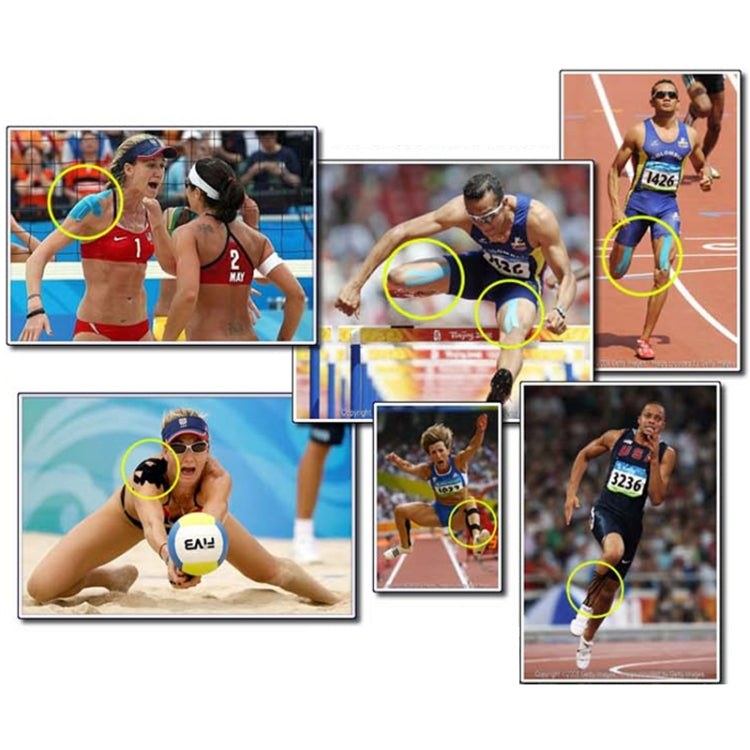 Băng dán thể thao chống thấm nước Kinesiology chăm sóc cơ bắp, kích thước: 5m (L) x 2.5cm (W), kích thước: 5m x 2.5cm