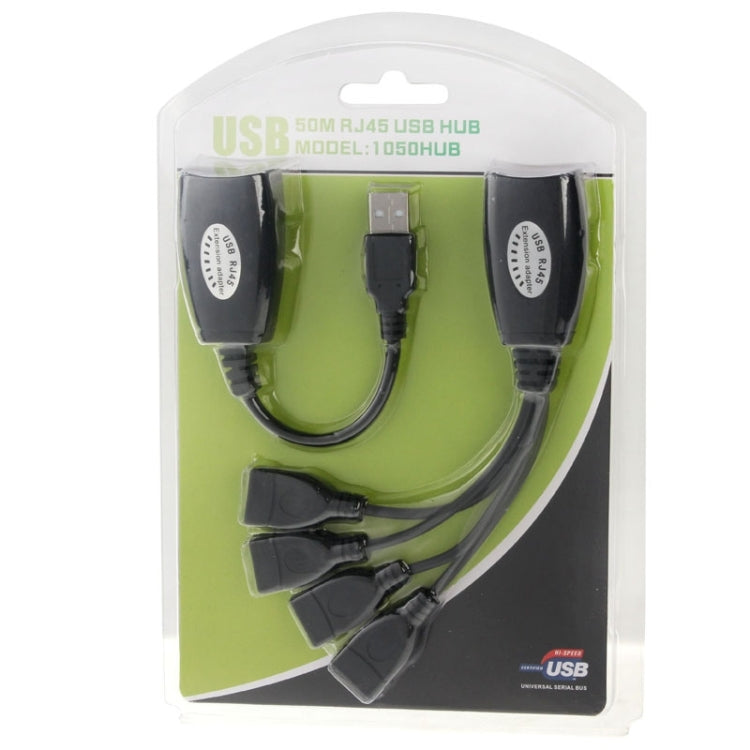 Cáp mở rộng mạng LAN USB 2.0 CAT5 / CAT5E / CAT6 RJ45 sang 4 cổng USB, bộ lặp, bộ chuyển đổi, 4 cổng USB