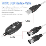 Cáp chuyển đổi giao diện USB sang MIDI cho đàn piano điện, chiều dài: 1.8m