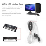 Cáp chuyển đổi giao diện USB sang MIDI cho đàn piano điện, chiều dài: 1.8m