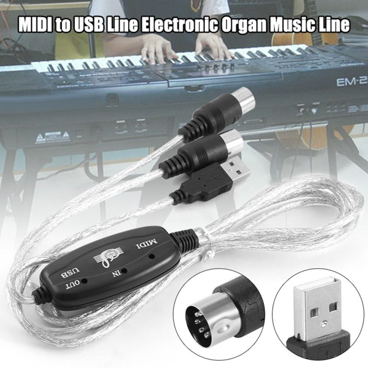 Cáp chuyển đổi giao diện USB sang MIDI cho đàn piano điện, chiều dài: 1.8m
