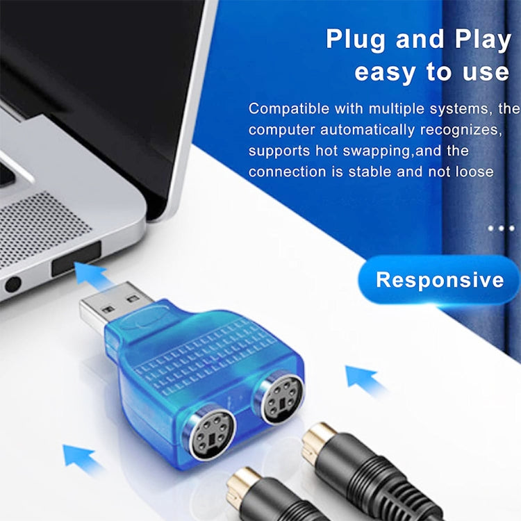 Bộ chuyển đổi USB đực sang PS/2 cái cho chuột / bàn phím, USB đực sang 2 PS/2 cái