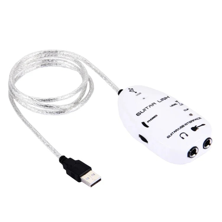 Cáp Kết Nối Guitar Giao Diện USB PC / MAC Thu Âm, Cáp Kết Nối Guitar Giao Diện USB (Màu Đen), Cáp Kết Nối Guitar Giao Diện USB (Màu Trắng)