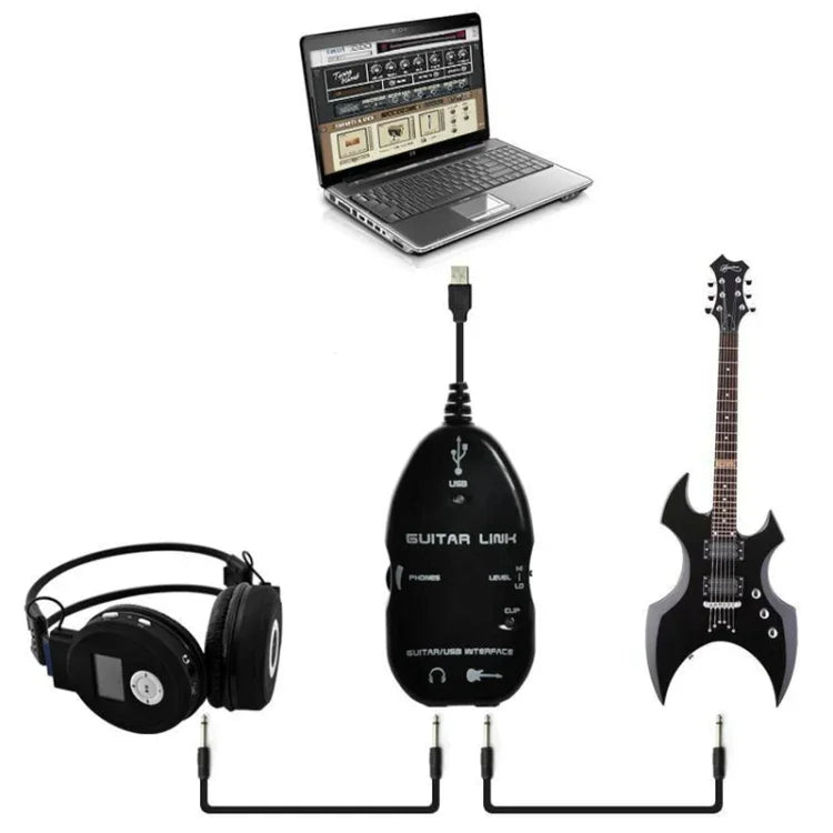Cáp Kết Nối Guitar Giao Diện USB PC / MAC Thu Âm, Cáp Kết Nối Guitar Giao Diện USB (Màu Đen), Cáp Kết Nối Guitar Giao Diện USB (Màu Trắng)