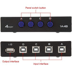 Bộ chia công tắc nhấn USB 2.0 tốc độ cao 4 cổng FENGJIE FJ-IA4B-C cho máy tính PC, máy quét, máy in, FENGJIE FJ-IA4B-C