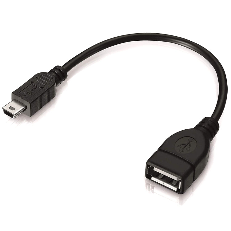 Cáp chuyển đổi Mini USB 5 chân sang USB 2.0 AF OTG, Mini USB, dài 12cm (Màu đen)