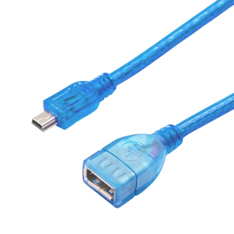 Cáp chuyển đổi Mini USB 5 chân sang USB 2.0 AF OTG, chiều dài: 22cm (Màu xanh), 22cm