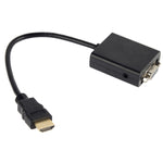 Cáp chuyển đổi video HDMI sang VGA dài 26cm kèm cáp âm thanh 3.5mm, hỗ trợ Full HD 1080P, chiều dài: 26cm