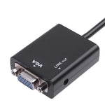 Cáp chuyển đổi video HDMI sang VGA dài 26cm kèm cáp âm thanh 3.5mm, hỗ trợ Full HD 1080P, chiều dài: 26cm