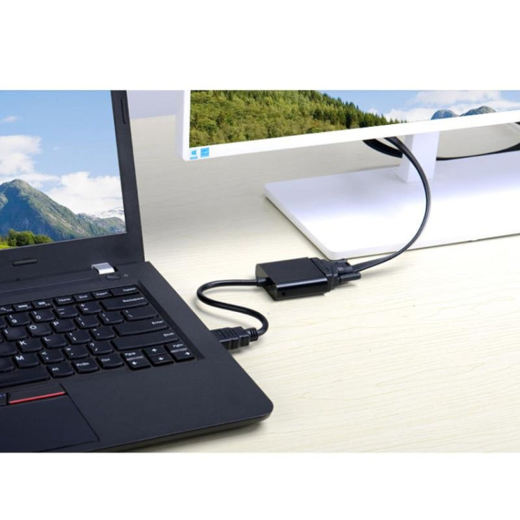 Cáp chuyển đổi video HDMI sang VGA dài 26cm kèm cáp âm thanh 3.5mm, hỗ trợ Full HD 1080P, chiều dài: 26cm