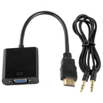 Cáp HDMI sang VGA + xuất âm thanh Full HD 1080P dài 24cm cho máy tính / DVD / đầu thu kỹ thuật số / laptop / điện thoại di động / máy nghe nhạc, chiều dài: 24cm (Màu trắng)