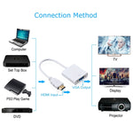 Cáp HDMI sang VGA + xuất âm thanh Full HD 1080P dài 24cm cho máy tính / DVD / đầu thu kỹ thuật số / laptop / điện thoại di động / máy nghe nhạc, chiều dài: 24cm (Màu trắng)