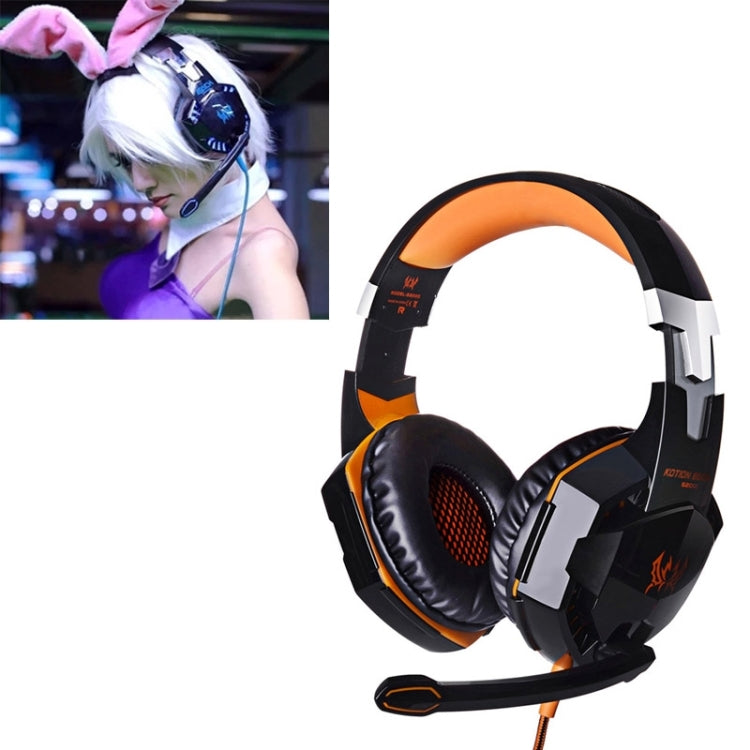 Tai nghe chơi game G2000 chụp tai stereo bass có mic & đèn LED cho máy tính, chiều dài cáp: 2.2m