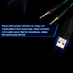 Tai nghe chơi game G2000 chụp tai stereo bass có mic & đèn LED cho máy tính, chiều dài cáp: 2.2m