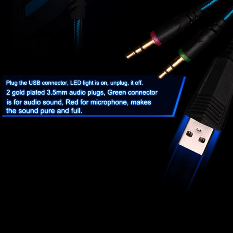 Tai nghe chơi game G2000 chụp tai stereo bass có mic & đèn LED cho máy tính, chiều dài cáp: 2.2m