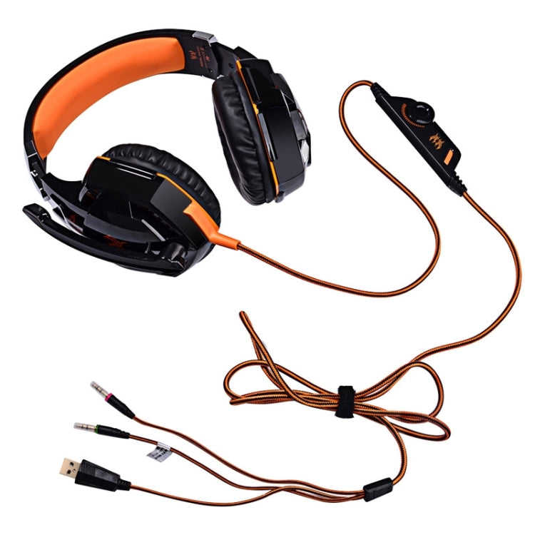 Tai nghe chơi game G2000 chụp tai stereo bass có mic & đèn LED cho máy tính, chiều dài cáp: 2.2m