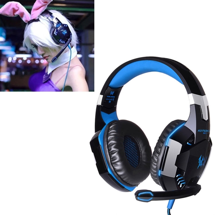 Tai nghe chơi game G2000 chụp tai stereo bass có mic & đèn LED cho máy tính, chiều dài cáp: 2.2m